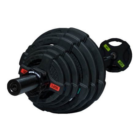 Штанга олимпийская 128 кг (диски с двумя хватами, черный гриф) OriginalFittools